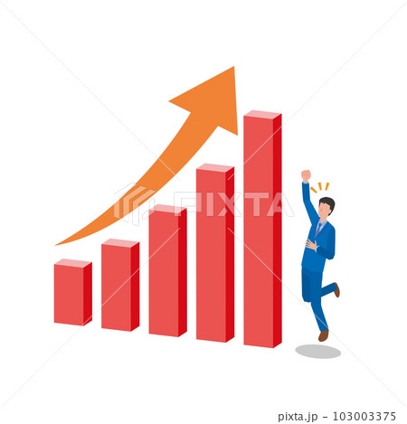 業績アップに喜ぶビジネスマン 業績アップに喜ぶビジネスマン 103003375