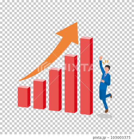 業績アップに喜ぶビジネスマン 業績アップに喜ぶビジネスマン 103003375