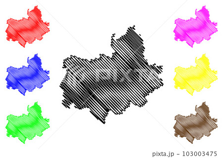 Amberg city (Federal Republic of Germany, Urban district Upper Palatinate, Free State of Bavaria) map vector illustration, scribble sketch Amberg map 103003475