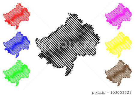 Bad Kreuznach district (Federal Republic of Germany, State of Rhineland-Palatinate) map vector illustration, scribble sketch Bad Kreuznach map 103003525