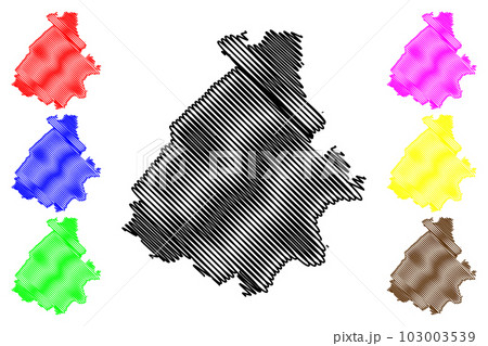 Birkenfeld district (Federal Republic of Germany, State of Rhineland-Palatinate) map vector illustration, scribble sketch Birkenfeld map 103003539