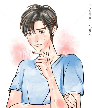 肌荒れで体中が赤くなった男性 肌荒れで体中が赤くなった男性 103004757