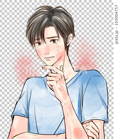 肌荒れで体中が赤くなった男性 肌荒れで体中が赤くなった男性 103004757