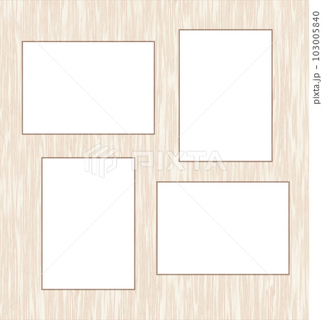 枠内が反射している写真が4枚入る木製白色フォトフレーム 103005840