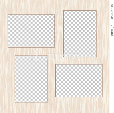 枠内が反射している写真が4枚入る木製白色フォトフレーム 103005840