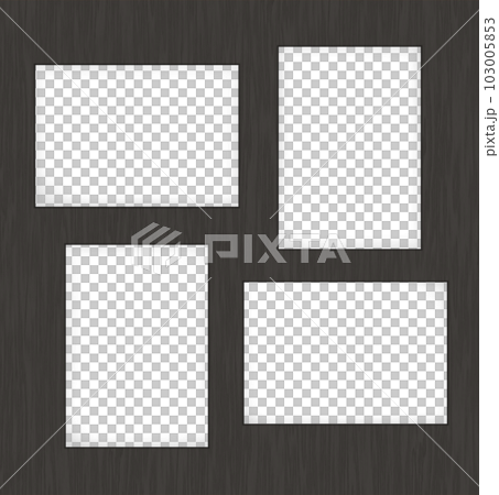 枠内が反射している写真が4枚入る木製黒色フォトフレーム 103005853