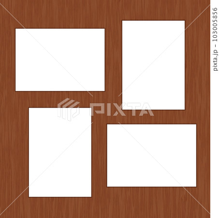 写真が4枚入る木製ブラウン色フォトフレームのイラスト素材 [103005856 ...