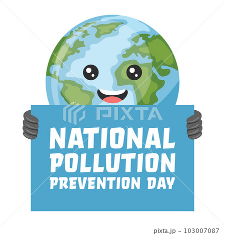 National pollution prevention day design with polluted planet earth::  tasmeemME.com