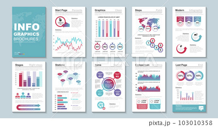 Infographic brochures data visualization vector design template. Can be used for info graphic, resume and cv, web, print, magazine, poster, flyer, brochure, annual report, marketing, advertising. 103010358