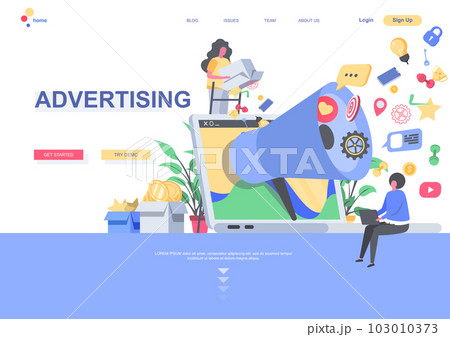 Advertising flat landing page template 103010373