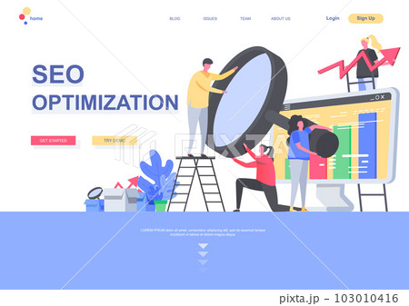 SEO optimization flat landing page template 103010416