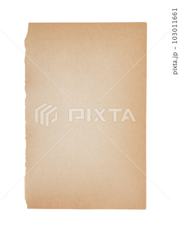 Old sheet of paper isolated on white background with clipping path 103011661