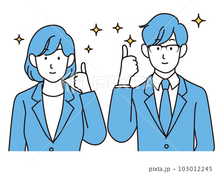 キラキラのガッツポーズをする新入社員 キラキラのガッツポーズをする新入社員 103012245