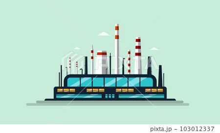 Factory with smokestacks vector cartoon 103012337