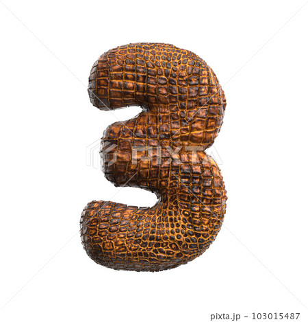 crocodile number 3 - 3d reptile digit - Suitable for wildlife, ecology or conservation related subjects crocodile number 3 - 3d reptile digit - Suitable for wildlife, ecology or conservation related subjects 103015487