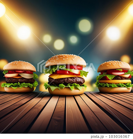 美味しそうなハンバーガー,Generative AI AI画像 103016367
