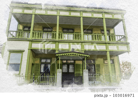 水彩画風　長崎　旧長崎内外クラブ　長崎県長崎市 103016971