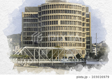 水彩画風 長崎 十八親和銀行 本店 長崎県長崎市 水彩画風 長崎 十八親和銀行 本店 長崎県長崎市 103016979