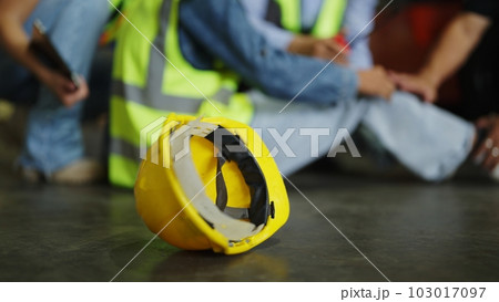 Industrial warehouse staff having accident in the factory 103017097