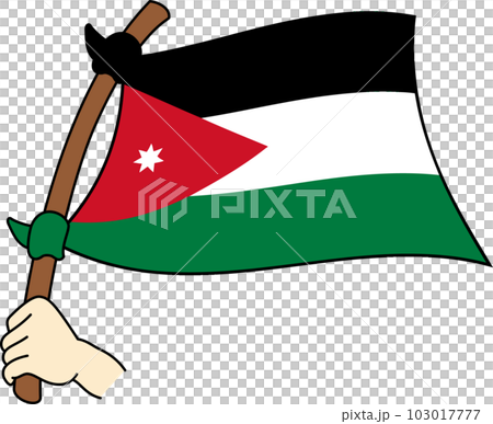 飄揚的世界各國國旗☆約旦☆ 103017777