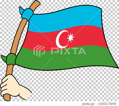 Fluttering national flags of the world ☆Azerbaijan☆ Fluttering national flags of the world ☆Azerbaijan☆ 103017849