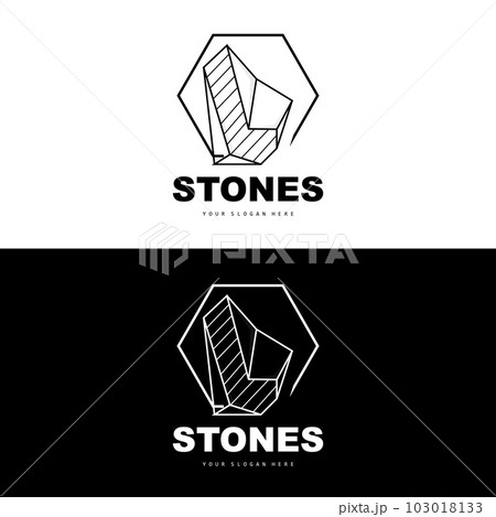 Stone Logo, Vector Stone Modern With Geometry Line Style, Design For Aesthetic Decoration, Brand Modern Product, Simple Icon Abstract Aesthetic Geometry Line 103018133