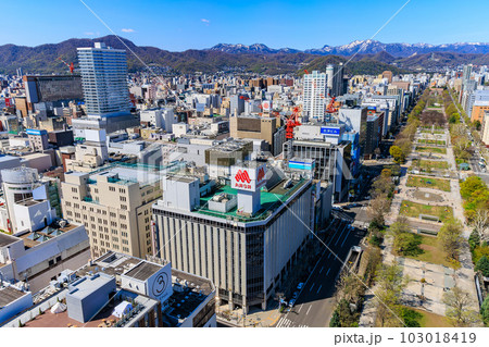 北海道 札幌市 さっぽろテレビ塔 展望台からの都市風景の写真素材