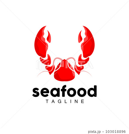 Lobster Logo, Simple Minimalist Design,Shrimp Seafood Food Vector, Illustration Symbol Icon 103018896