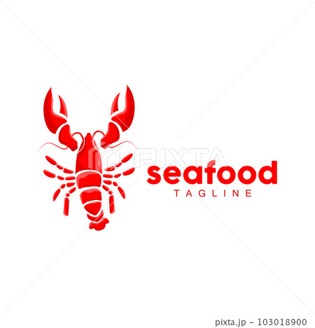 Lobster Logo, Simple Minimalist Design,Shrimp Seafood Food Vector, Illustration Symbol Icon 103018900