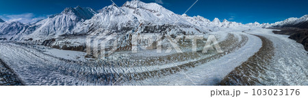 Aerial view of high altitude glacier mountains, China Aerial view of high altitude glacier mountains, China 103023176