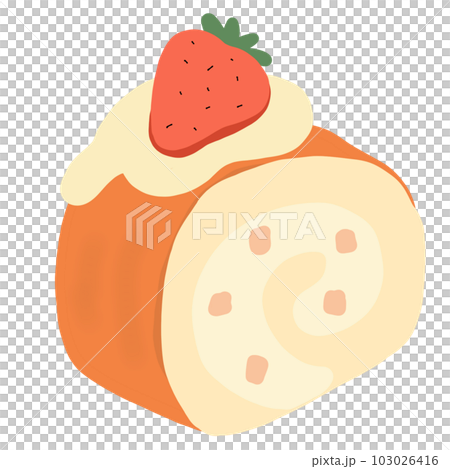 Strawberry roll cake 103026416