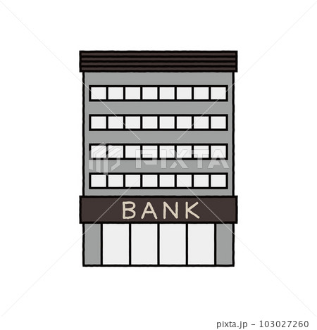 シンプルな銀行のイラスト シンプルな銀行のイラスト 103027260