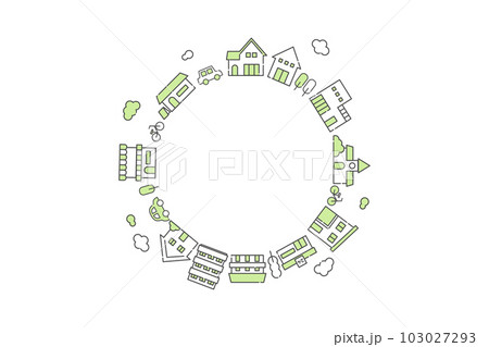 建物・街並み イラストセット 06 円形 建物・街並み イラストセット 06 円形 103027293