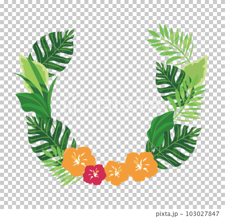 tropical leaves frame 103027847