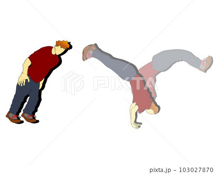 ダンスのワンシーン　華麗に空中を舞ってます　バック転の時間差を表現 103027870