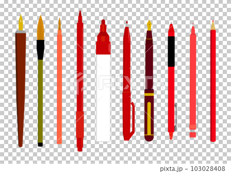 いろんな筆記用具のイラストセット2 いろんな筆記用具のイラストセット2 103028408