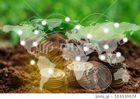 Double exposure global connection line and industry construction site. Double exposure global connection line and industry construction site. 103030024