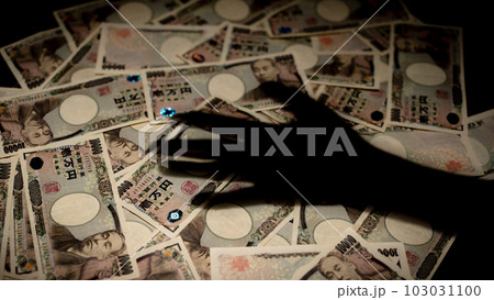 お金　一万円札　影 103031100