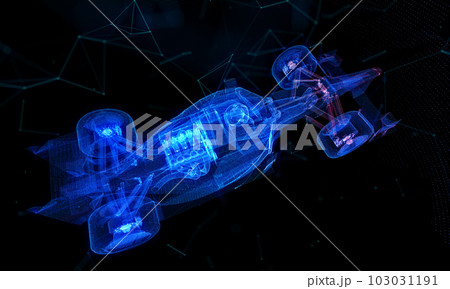 Particles formation Car virtual technology visualization of 3d 103031191