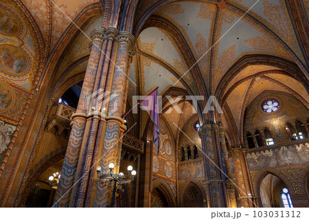 Interior of Matthias church in Buda Castle Budapest, Hungary 103031312
