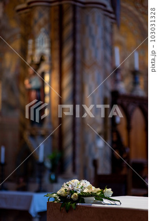 Interior of Matthias church in Buda Castle Budapest, Hungary 103031328