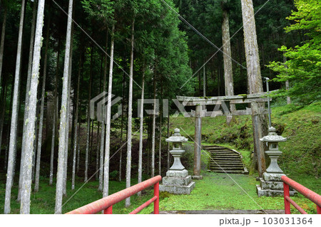 京都・道風神社の思君橋と鳥居 京都・道風神社の思君橋と鳥居 103031364