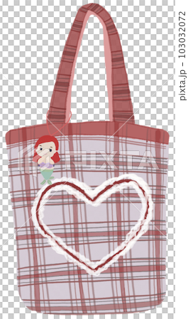 Summer eco friendly cloth bag with mermaid hand drawn illustration  103032072