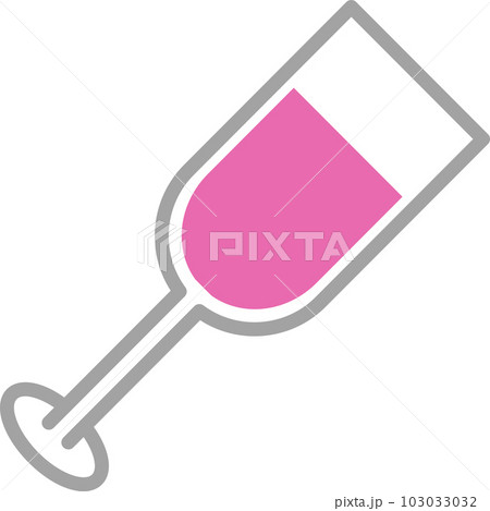 シャンパン　ワイン　かわいい　飲み物　イラスト　アイコン　シンプル　ベクター 103033032