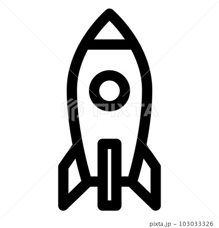 乗り物、ロケットを表すラインスタイルのアイコン 103033326