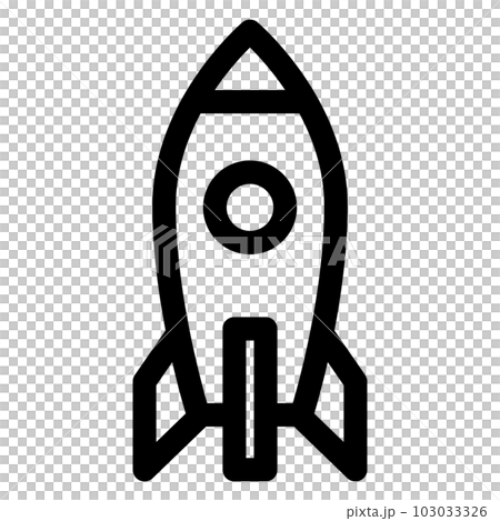 乗り物、ロケットを表すラインスタイルのアイコン 103033326
