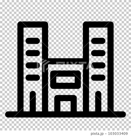 Line style icon representing building, building Line style icon representing building, building 103033409