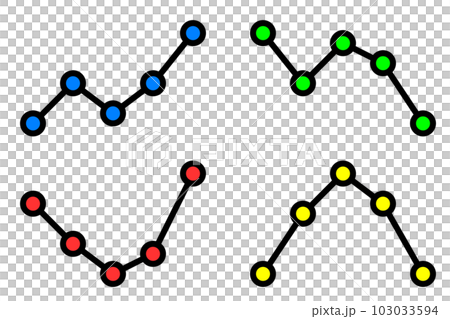 Illustration that aggregates data and displays changes in a line graph Illustration that aggregates data and displays changes in a line graph 103033594