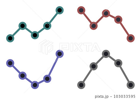 データを集計して折線グラフで変化を表示するイラスト 103033595