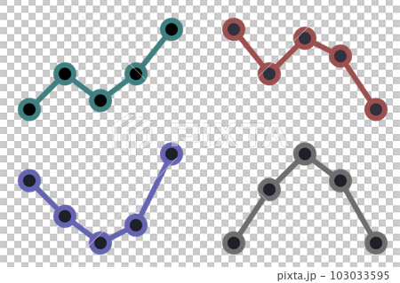 データを集計して折線グラフで変化を表示するイラスト 103033595